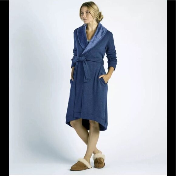 UGG AUSTRALIA DUFFIELD Long ROBE Blue Jay - Picture 3 of 16